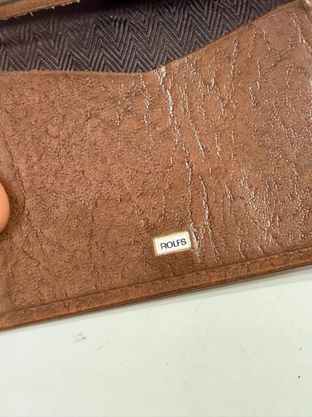 Rolfs brown textured leather‎ bifold wallet